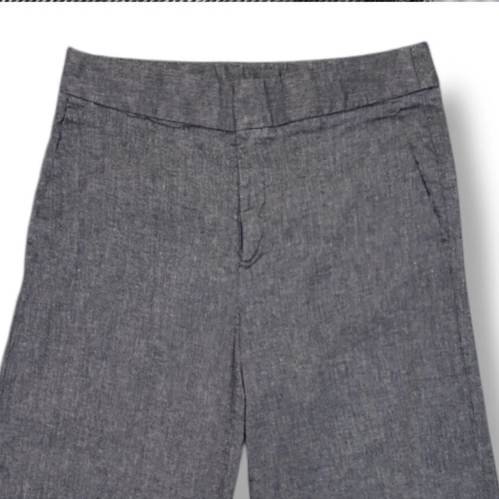 BANANA REPUBLIC Linen Blend Flat Front High Waist Wide Leg Cropped Trousers